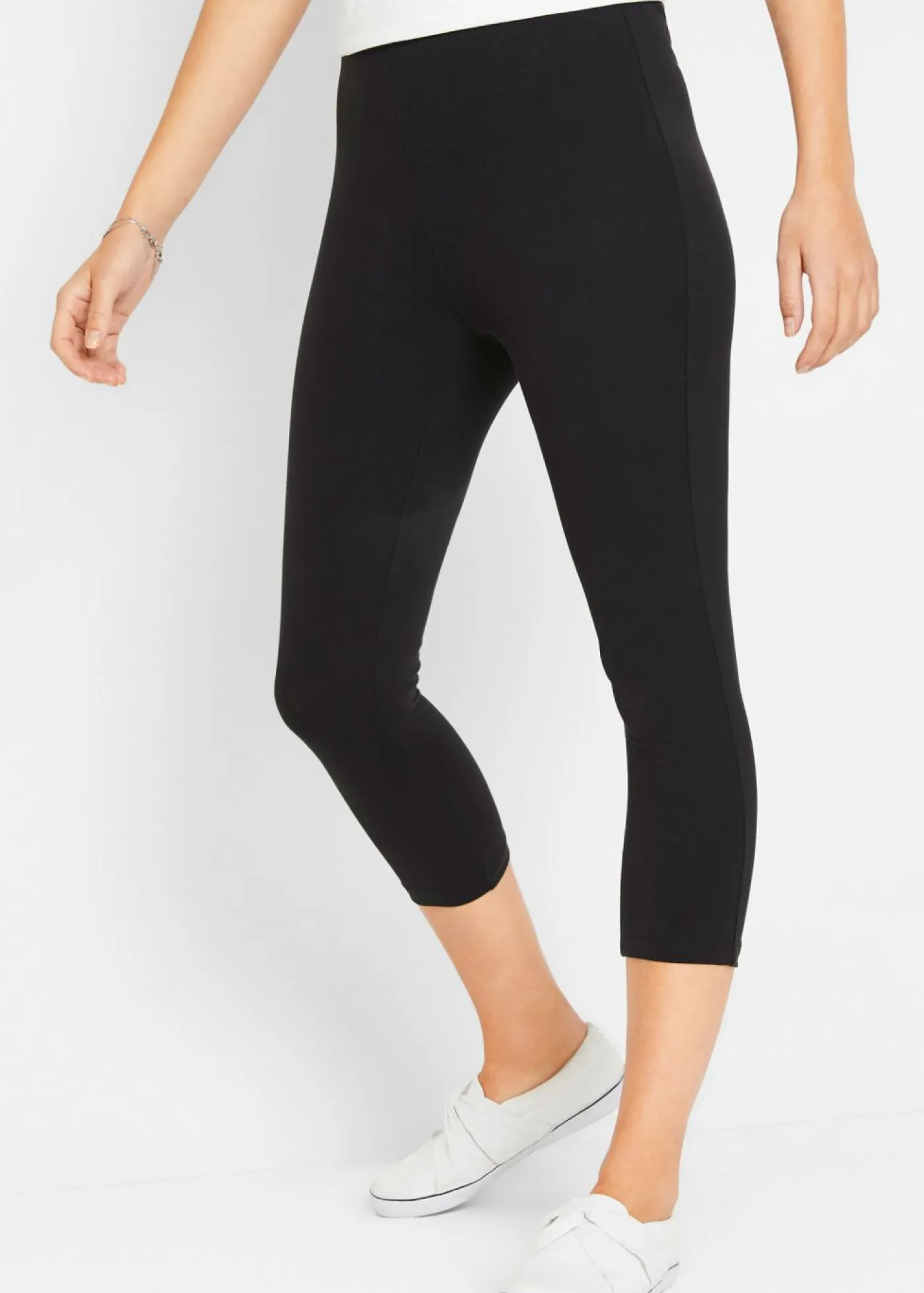 bonprix bonprix Leggings capri con cinturilla cómoda Negro New