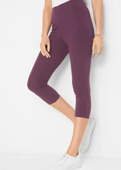 bonprix bonprix Leggings capri con cinturilla cómoda Burdeos