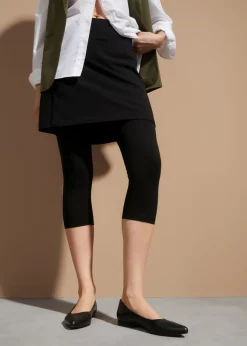 bonprix bonprix Leggings capri con falda Negro