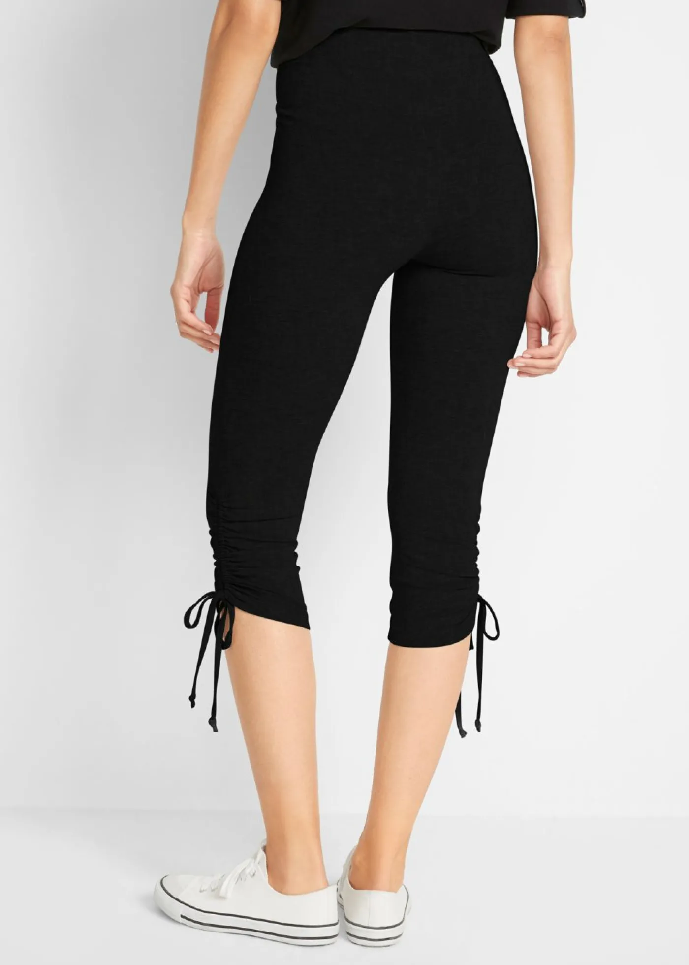 bonprix bonprix Leggings capri con fruncido (2 unidades) Negro Best