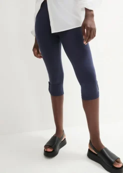 bonprix bonprix Leggings capri de algodón orgánico Azul marino Sale
