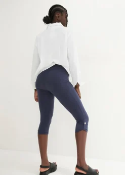 bonprix bonprix Leggings capri de algodón orgánico Azul marino Sale