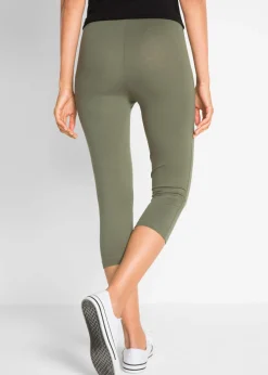bonprix bonprix Leggings capri de corte ajustado (2 unidades) Verde oliva-negro Online