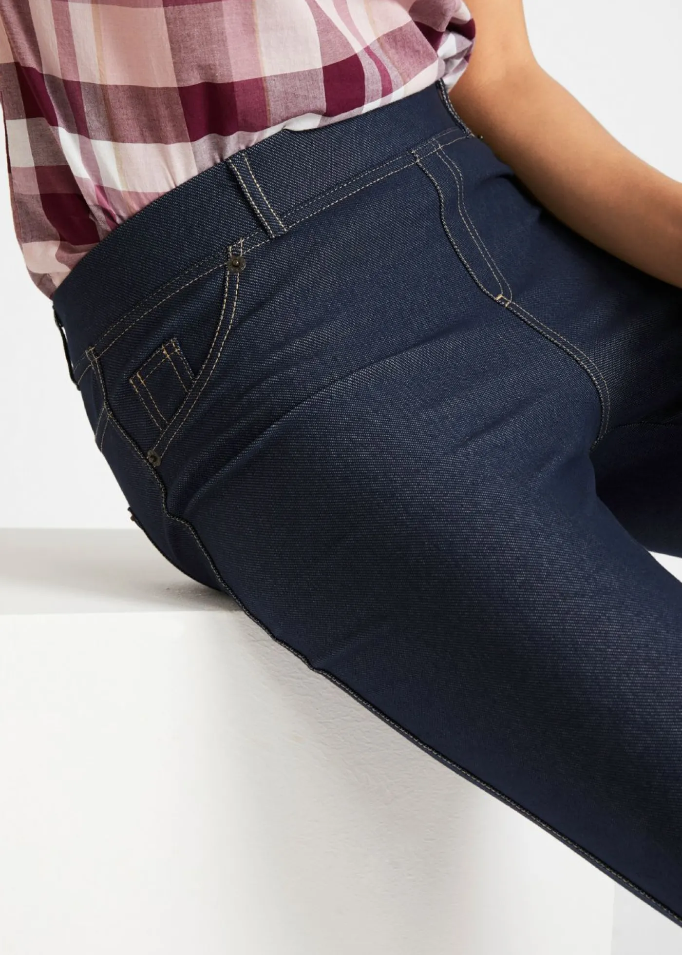 bonprix bonprix Leggings capri efecto vaquero Azul Sale