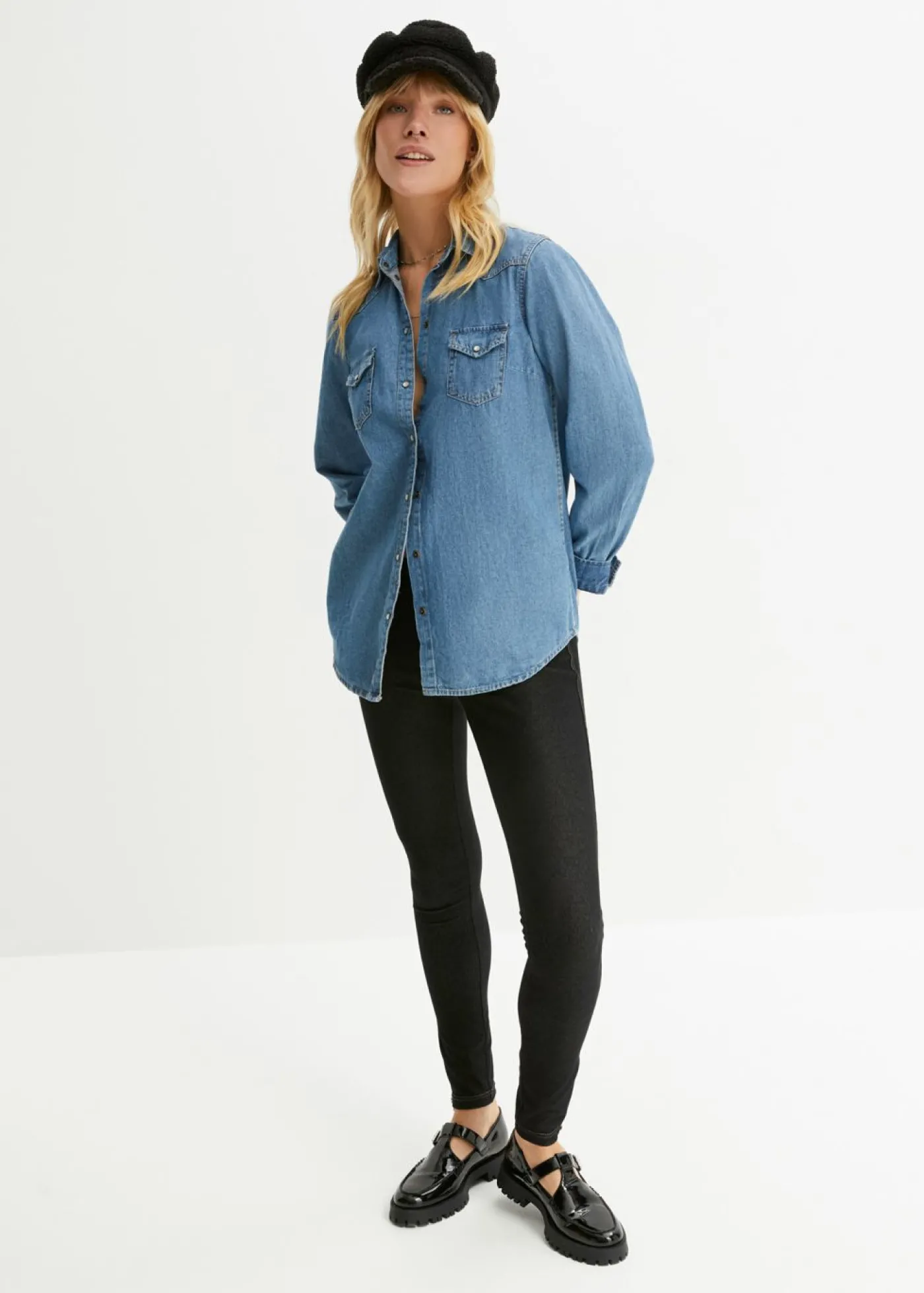 bonprix bonprix Leggings con aspecto de vaquero Negro denim Outlet