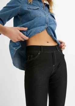 bonprix bonprix Leggings con aspecto de vaquero Negro denim Outlet
