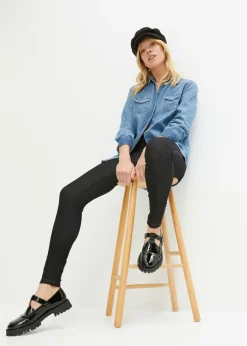 bonprix bonprix Leggings con aspecto de vaquero Negro denim Outlet