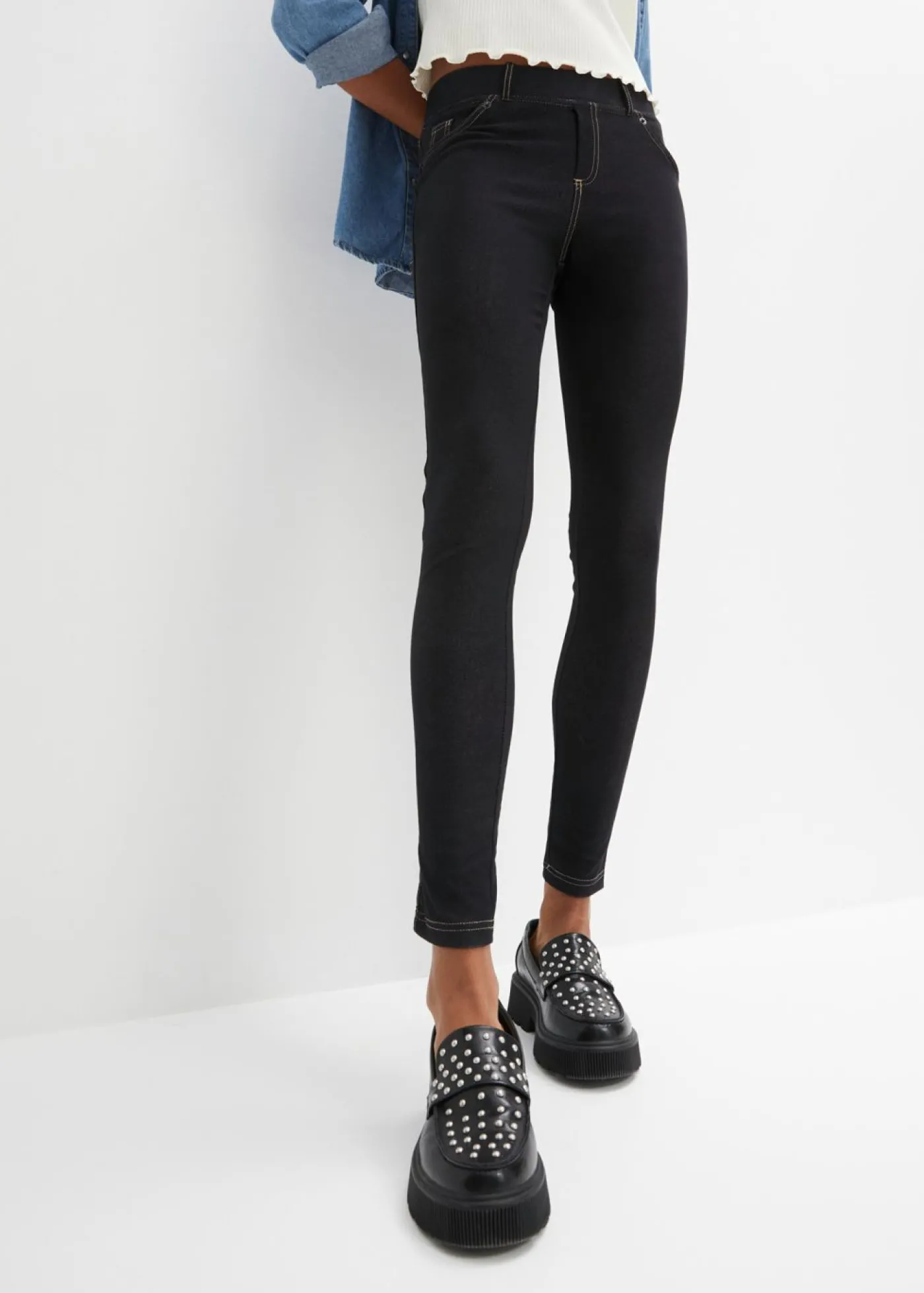 bonprix bonprix Leggings con aspecto de vaquero denim negro