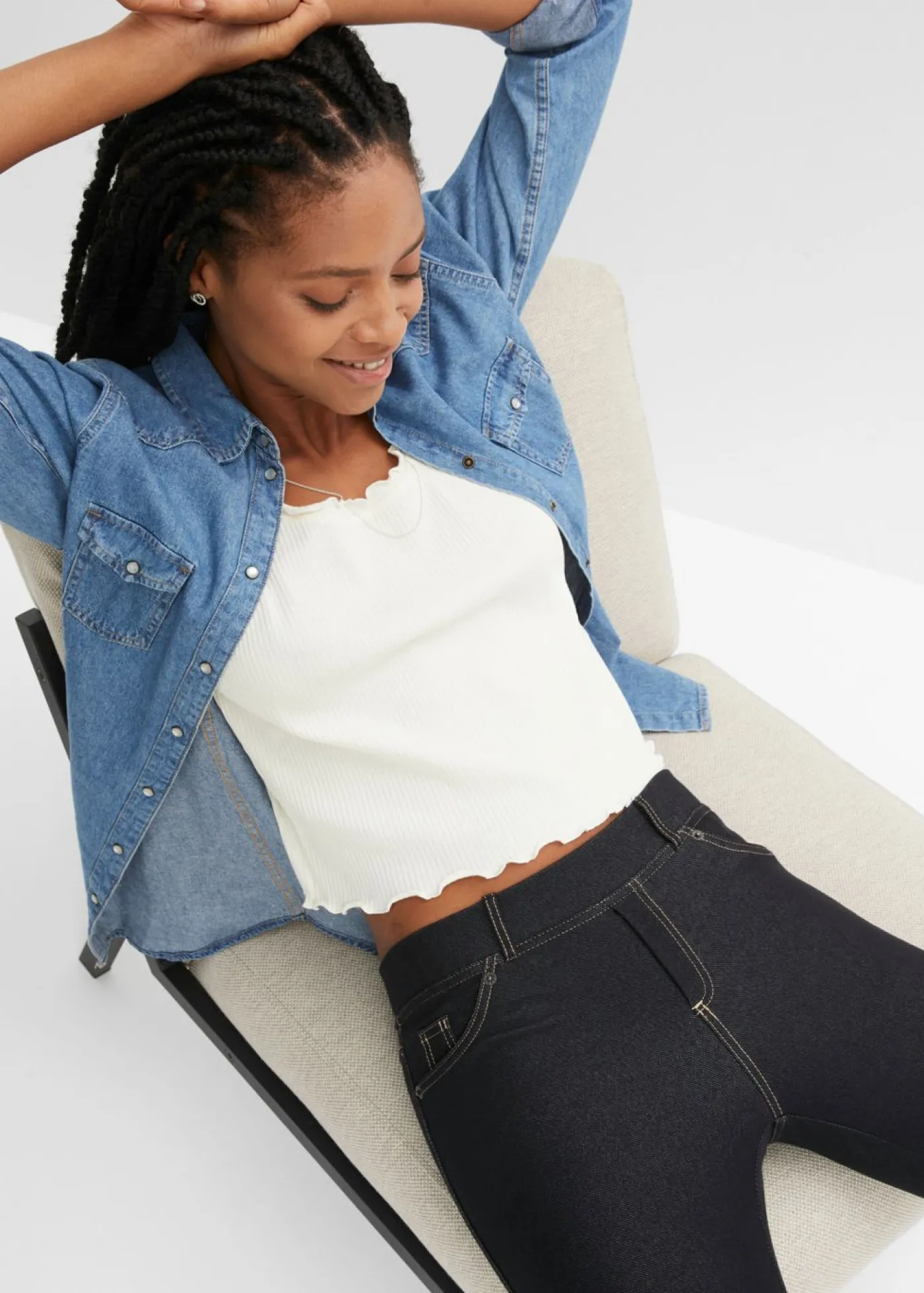 bonprix bonprix Leggings con aspecto de vaquero denim negro
