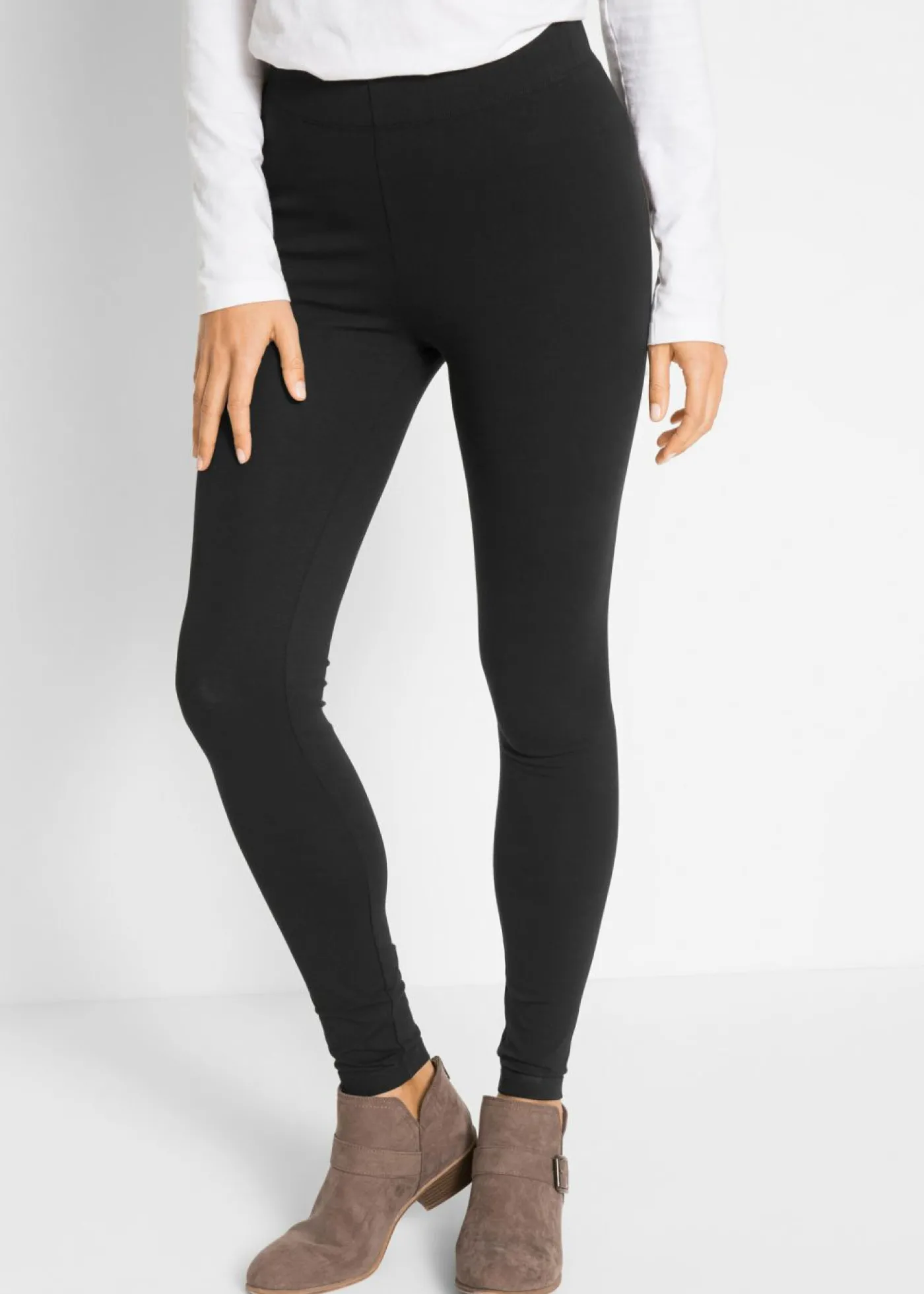 bonprix bonprix Leggings de mezcla de algodón Negro