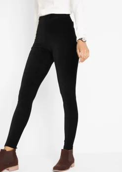 bonprix bonprix Leggings de pana fina con cintura ancha y cómoda Negro Best