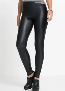 bonprix bonprix Leggings de piel sintética con revestimiento Negro New
