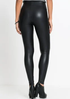 bonprix bonprix Leggings de piel sintética con revestimiento Negro New
