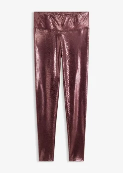 bonprix bonprix Leggings de piel sintética con alto brillo rojo burdeos Best