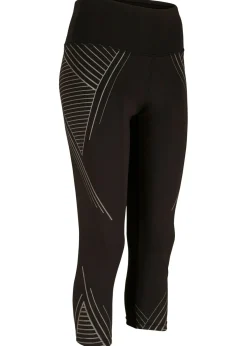 bonprix bonprix Leggings deportivos con bolsillos, largo 3/4 Negro Hot