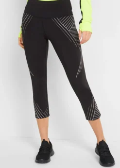 bonprix bonprix Leggings deportivos con bolsillos, largo 3/4 Negro Hot