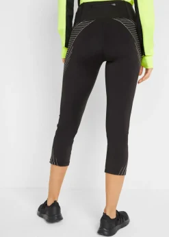 bonprix bonprix Leggings deportivos con bolsillos, largo 3/4 Negro Hot