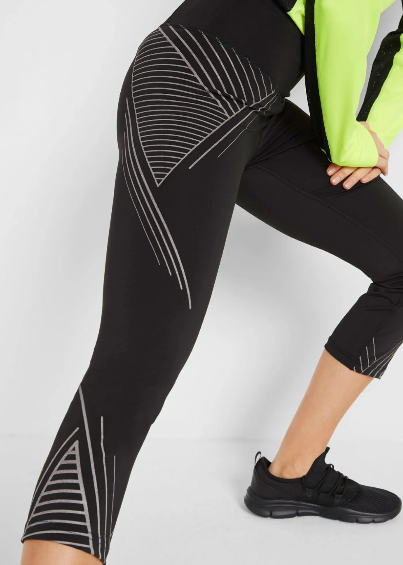 bonprix bonprix Leggings deportivos con bolsillos, largo 3/4 Negro Hot