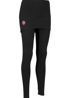 bonprix bonprix Leggings deportivos con falda, hasta el tobillo Negro con estampado gráfico Discount