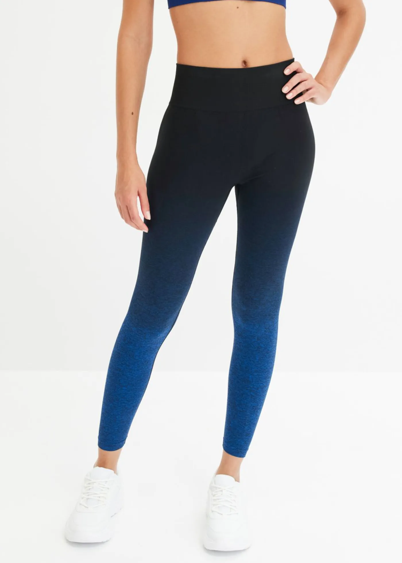 bonprix bonprix Leggings deportivos de material de secado rápido sin costuras con degradado cromático azul horizonte-azul faro-negro Clearance