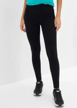 bonprix bonprix Leggings deportivos moldeadores de algodón resistente Gris-negro Hot