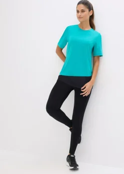 bonprix bonprix Leggings deportivos moldeadores de algodón resistente Gris-negro Hot