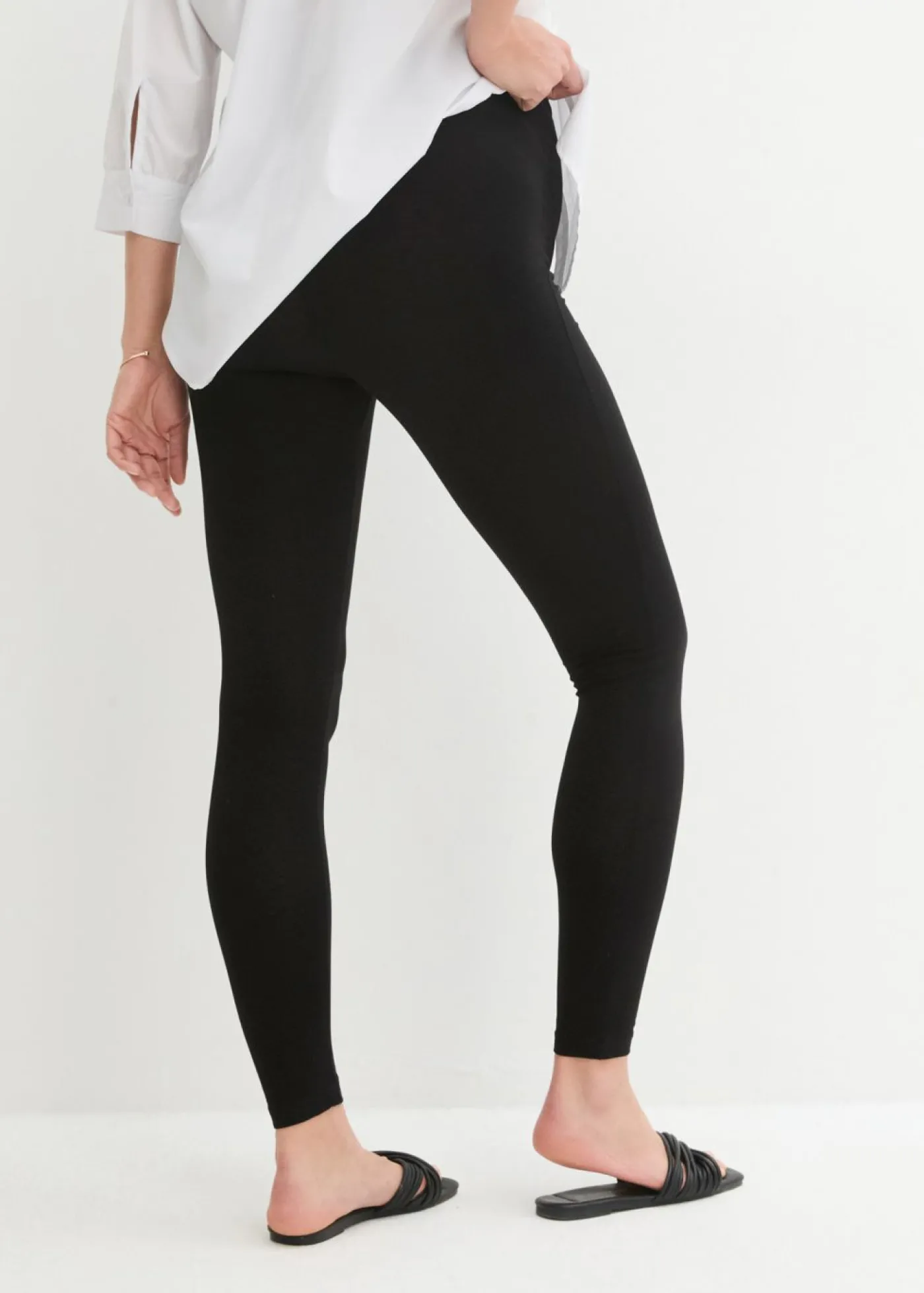bonprix bonprix Leggings premamá de algodón orgánico (2 unidades) Negro-negro Hot