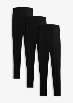 bonprix bonprix Leggings premamá de algodón orgánico (3 unidades) Negro Hot