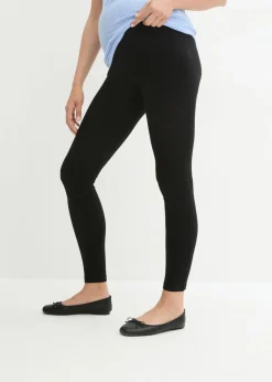 bonprix bonprix Leggings premamá de suave algodón orgánico Negro Clearance