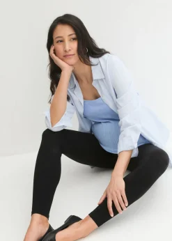 bonprix bonprix Leggings premamá de suave algodón orgánico Negro Clearance