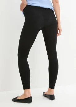 bonprix bonprix Leggings premamá de suave algodón orgánico Negro Clearance