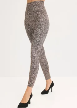 bonprix bonprix Leggings térmicos estampado leo marrón-negro Hot