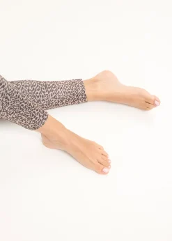 bonprix bonprix Leggings térmicos estampado leo marrón-negro Hot
