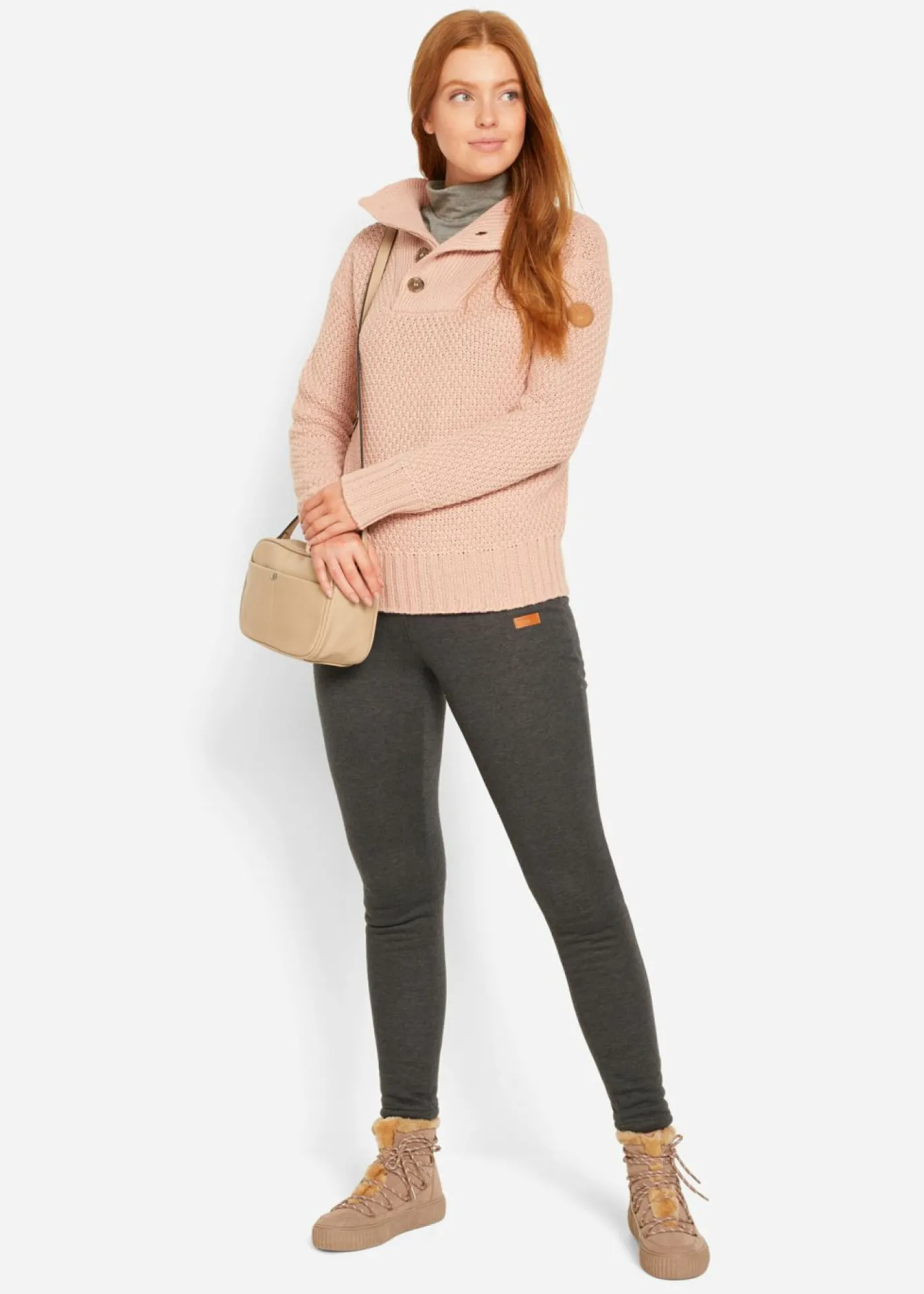 bonprix bonprix Leggings térmicos con forro polar Antracita jaspeado New