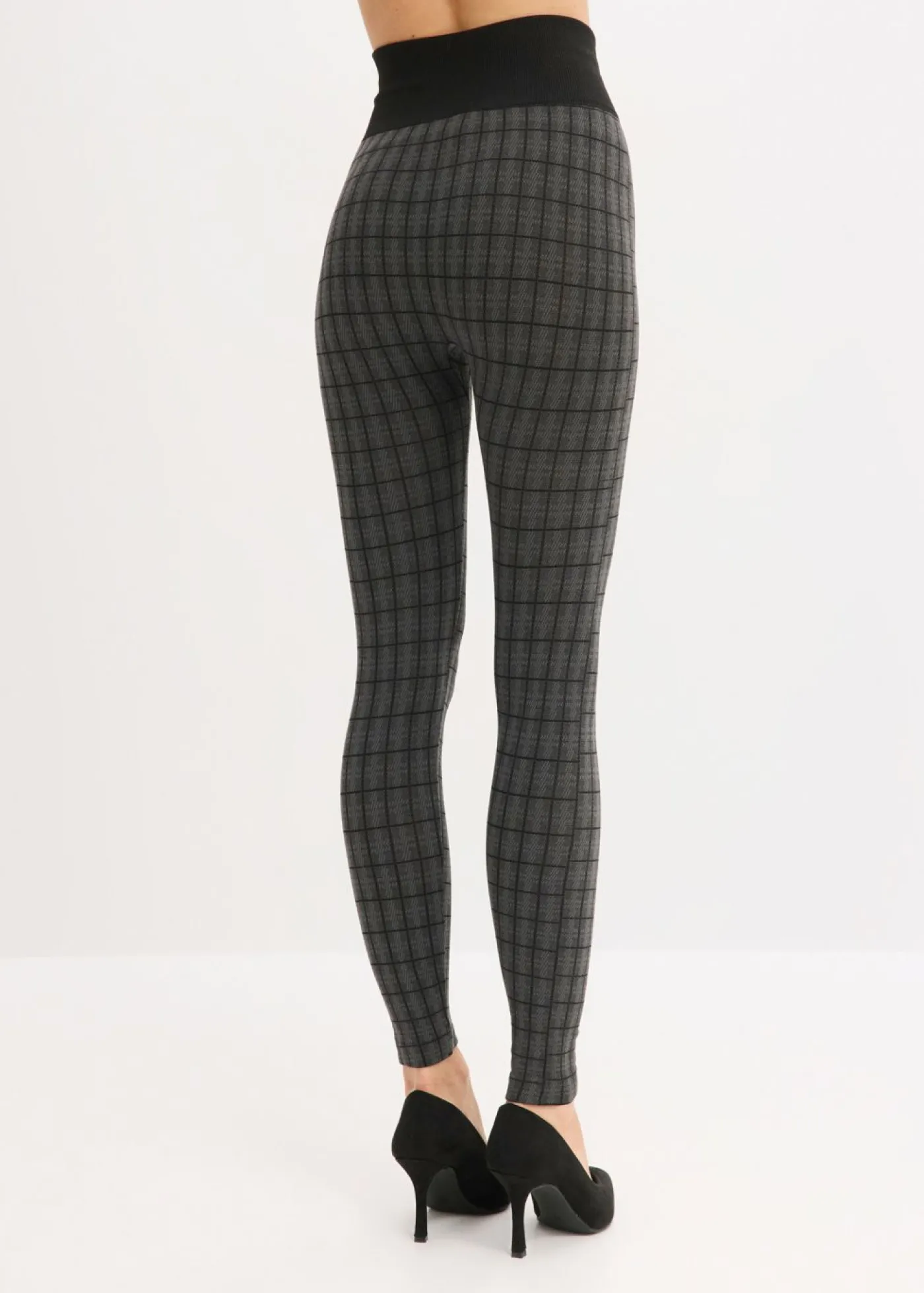 bonprix bonprix Leggings térmicos con interior suave Negro de cuadros Outlet