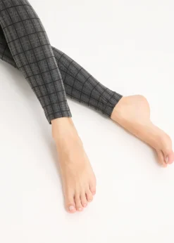 bonprix bonprix Leggings térmicos con interior suave Negro de cuadros Outlet