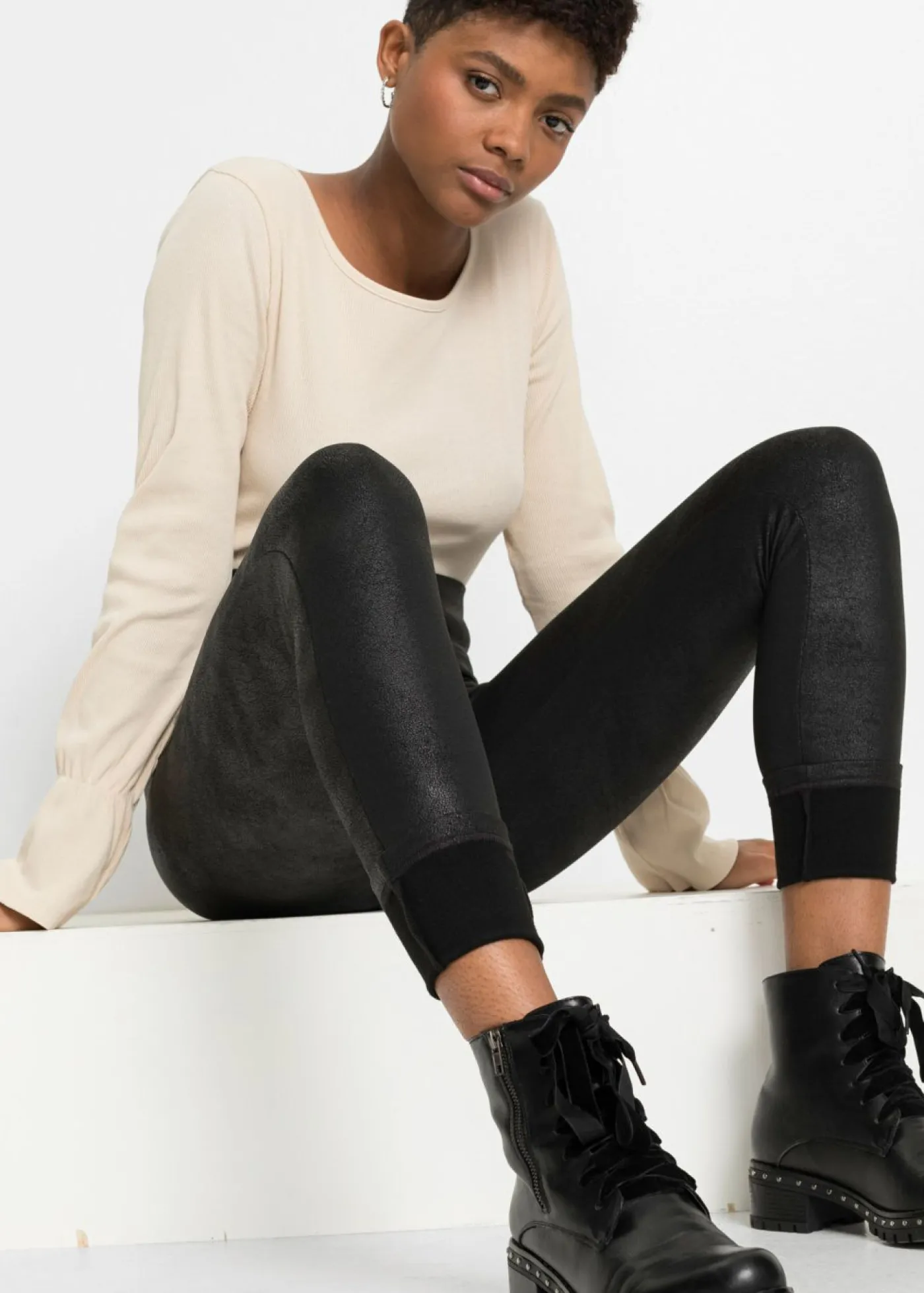 bonprix bonprix Leggings térmicos con revestimiento Negro Sale