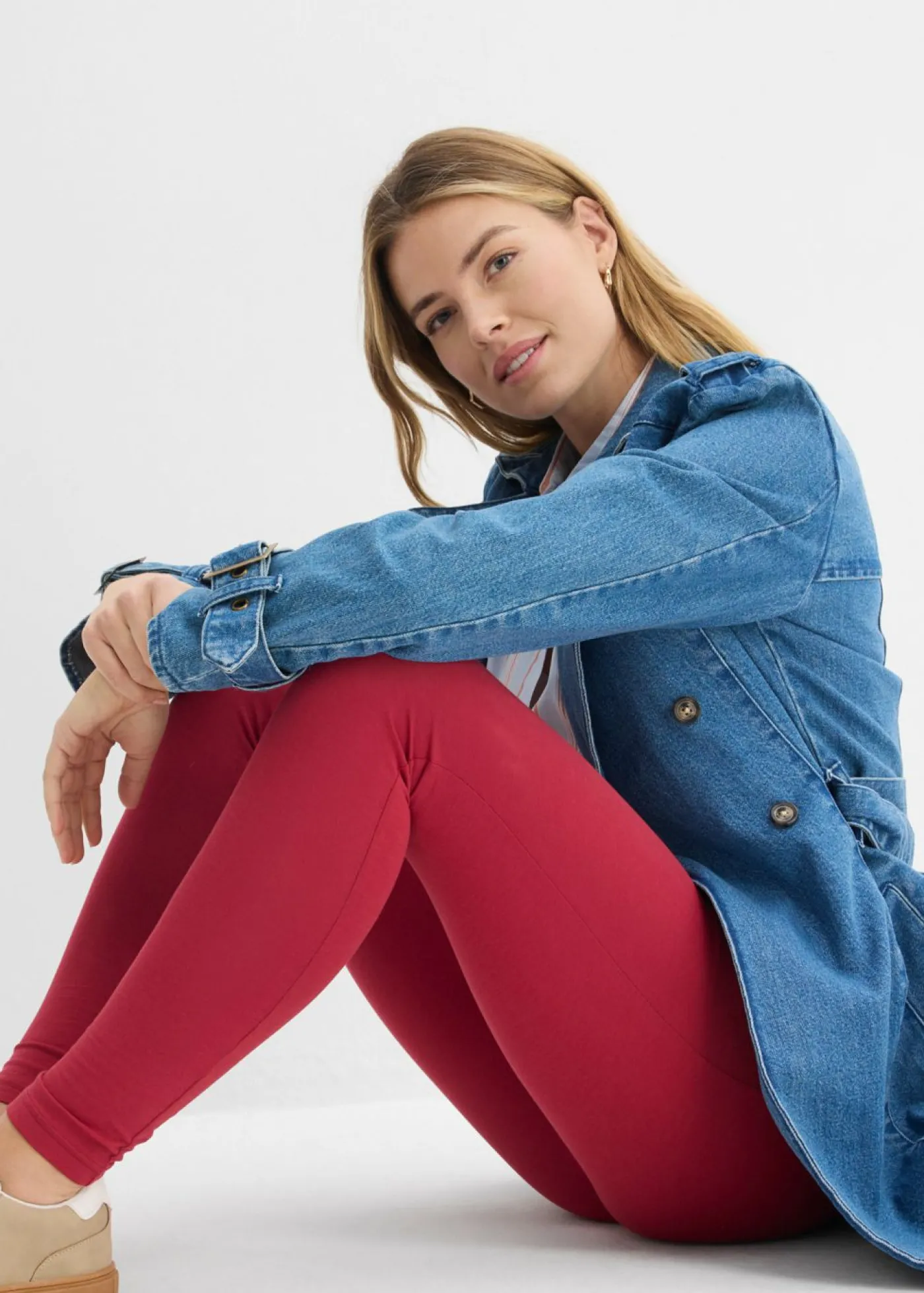 bonprix bonprix Leggings (2 unidades) azul marino/cereza