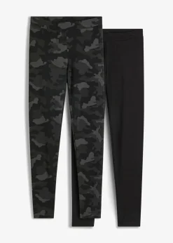 bonprix bonprix Leggings (2 unidades) Negro camuflaje + negro New