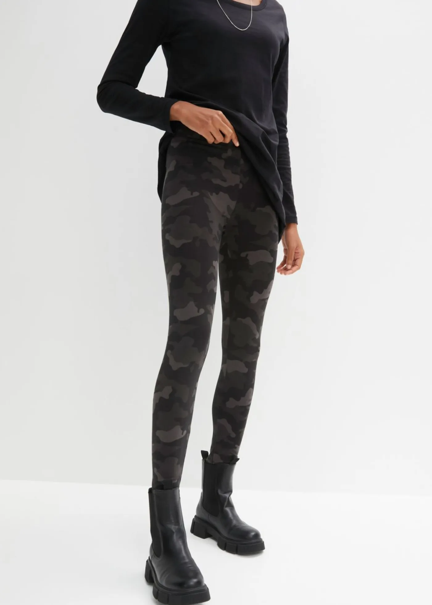 bonprix bonprix Leggings (2 unidades) Negro camuflaje + negro New