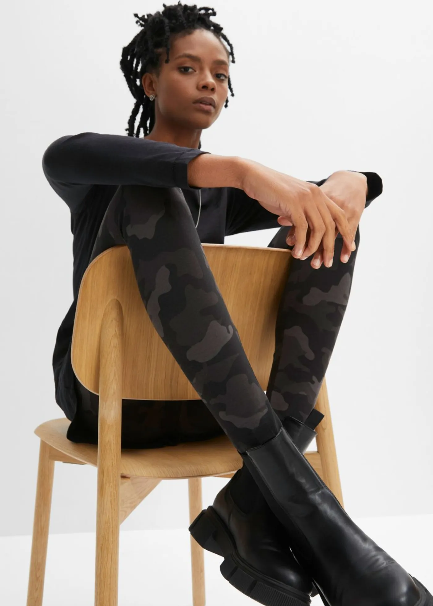 bonprix bonprix Leggings (2 unidades) Negro camuflaje + negro New