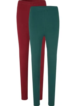 bonprix bonprix Leggings (2 unidades) rubí+verde intenso Discount