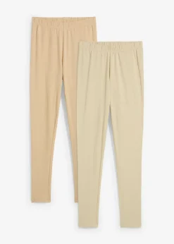 bonprix bonprix Leggings (2 unidades) marrón claro/beige pardo Hot