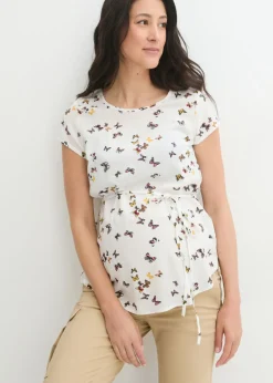 bonprix bonprix Ligera blusa premamá de viscosa Blanco lana