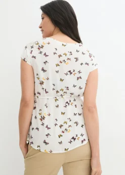 bonprix bonprix Ligera blusa premamá de viscosa Blanco lana