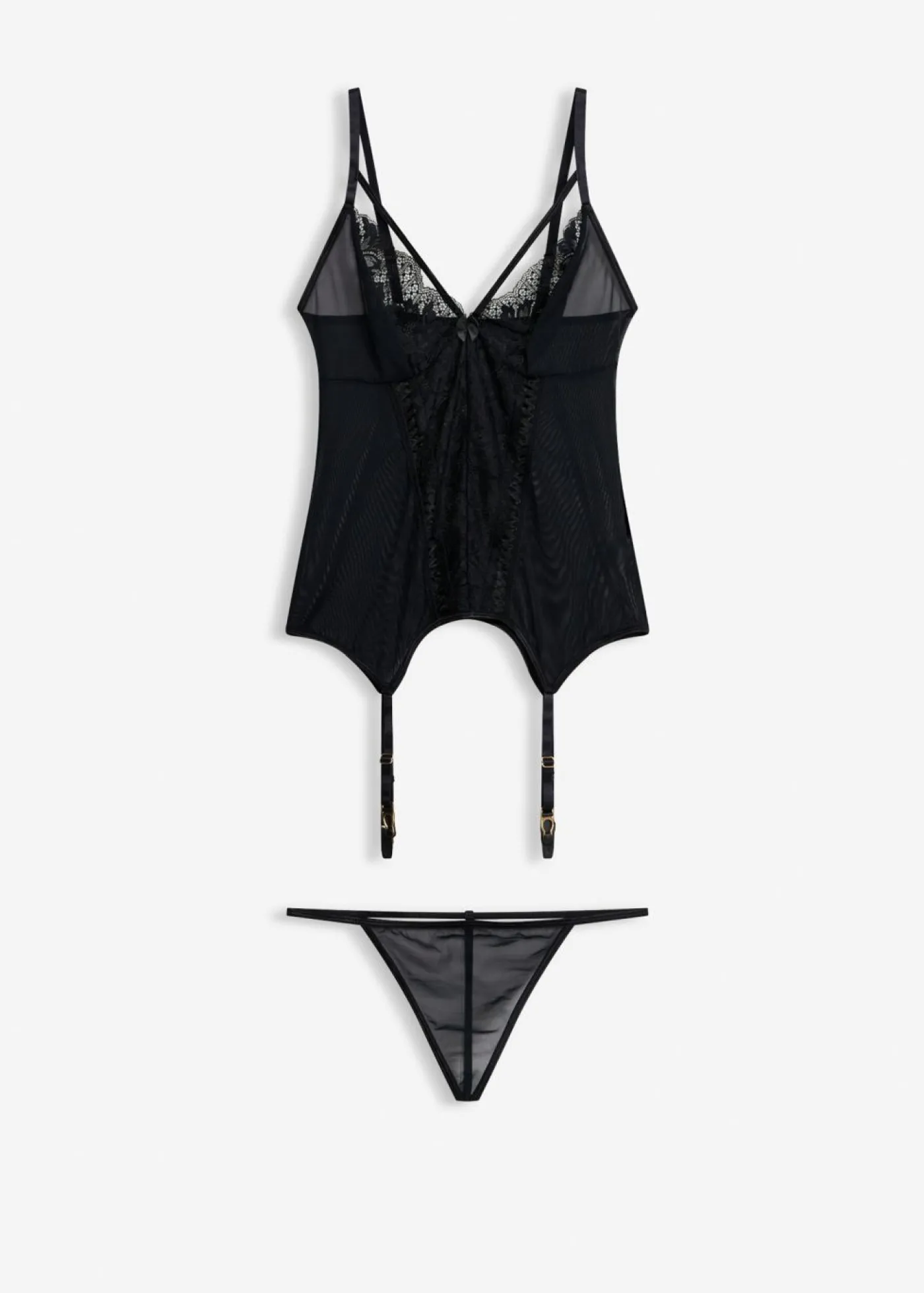 bonprix VENUS Liguero + tanga (conjunto de 2 piezas) Negro Hot
