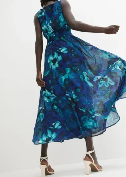 bonprix bonprix Maxivestido con estampado tropical Azul de flores Best