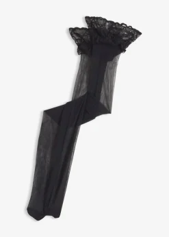 bonprix bonprix Medias sin liguero con encaje de 20 den Negro New