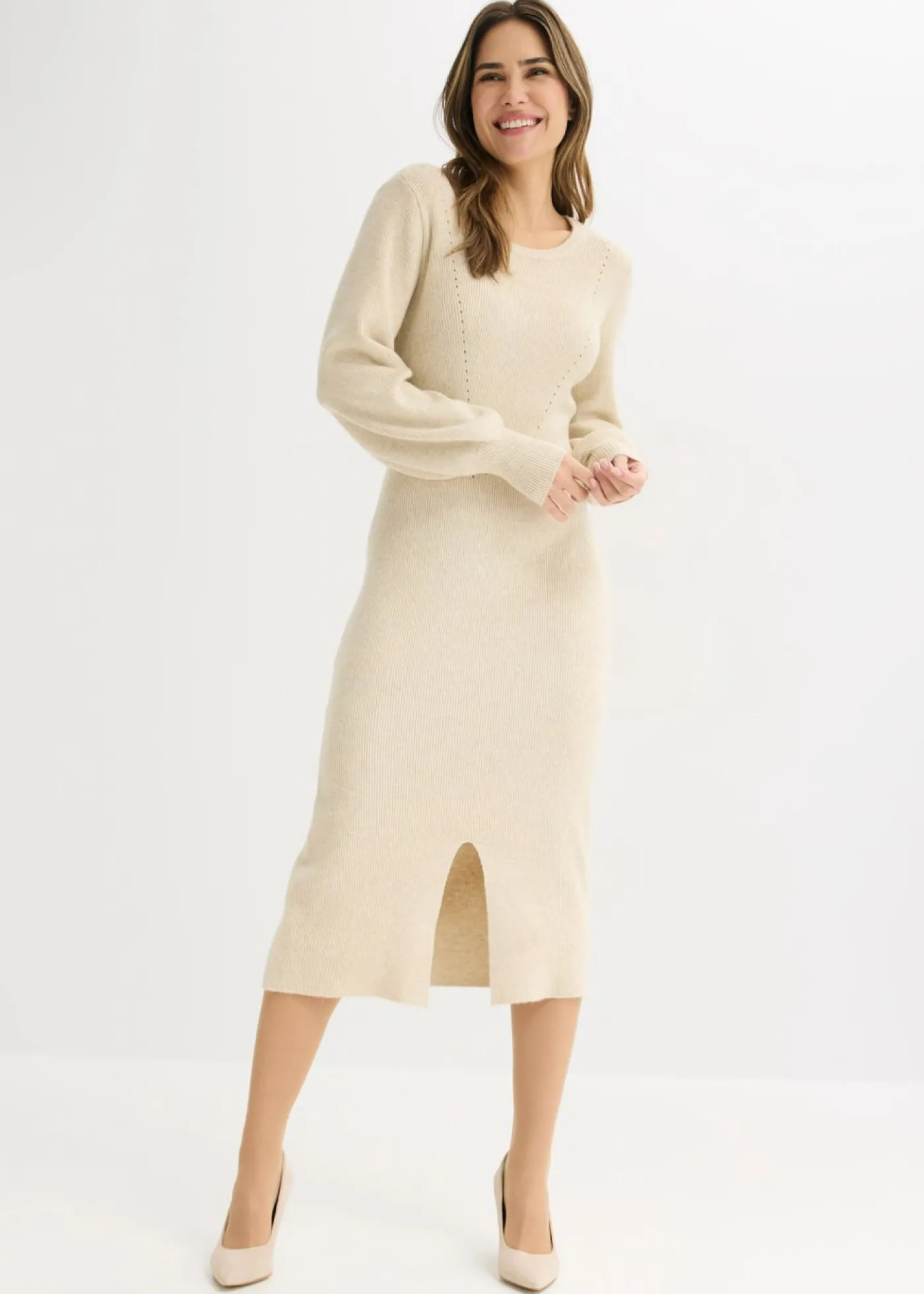 bonprix bonprix Medias sin liguero con encaje de 20 den Beige-negro Clearance