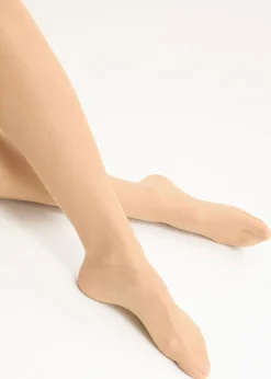 bonprix bonprix Medias sin liguero con encaje de 20 den Beige-negro Clearance